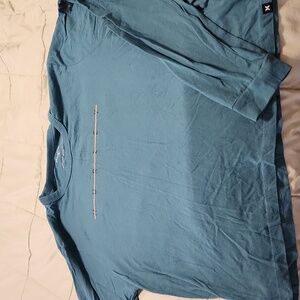 Teal cropped long sleeve Hurley shirt